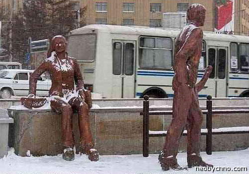Новосибирск, скульптурная группа Горожане