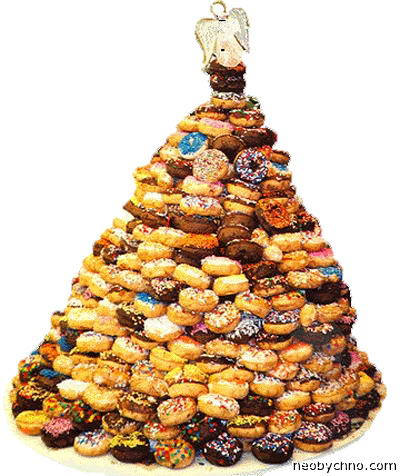 новогодняя елка из пончиков