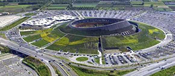 Green Building — колоссальное здание в виде вулкана строится в Италии.